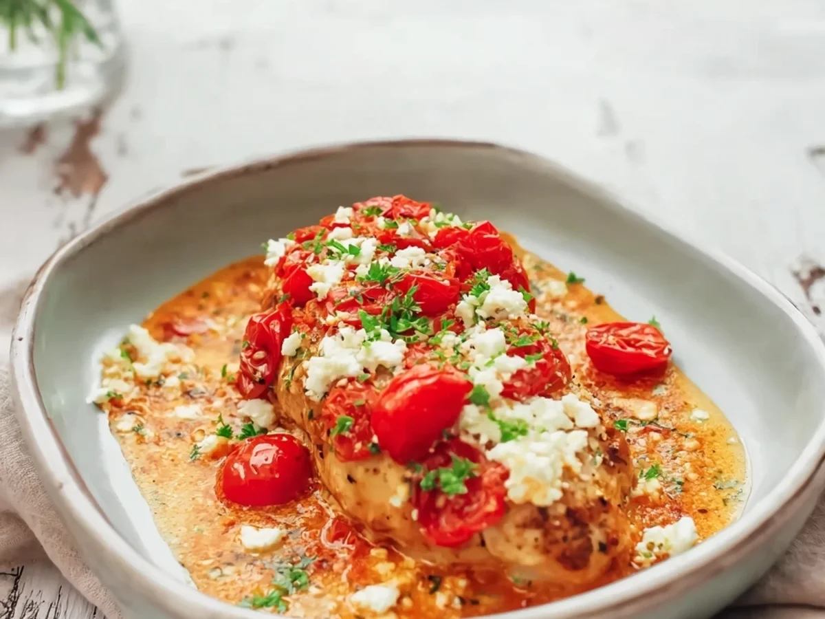 Überbackenes Putenschnitzel mit Feta & Tomaten Low Carb - Bild 1