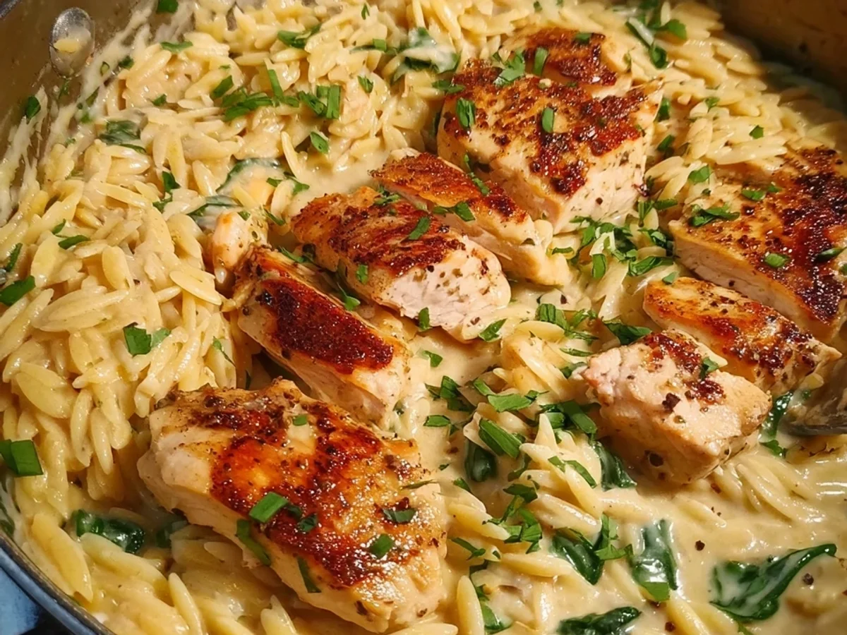 Cremiges One Pot Orzo mit Hähnchen: Schnell & Einfach - Bild 2