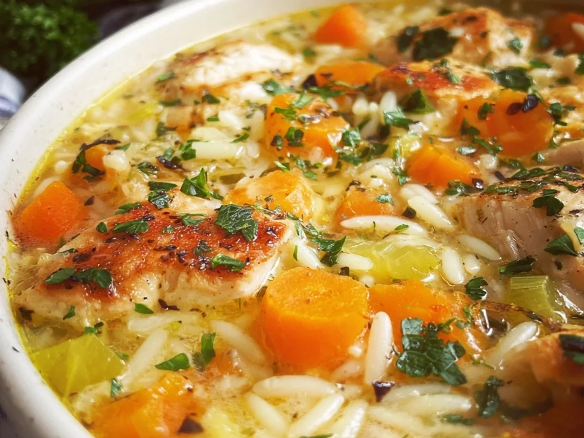 Herzhafte Hähnchen Risoni Suppe: Schnell & Seelenwärmend - Bild 1