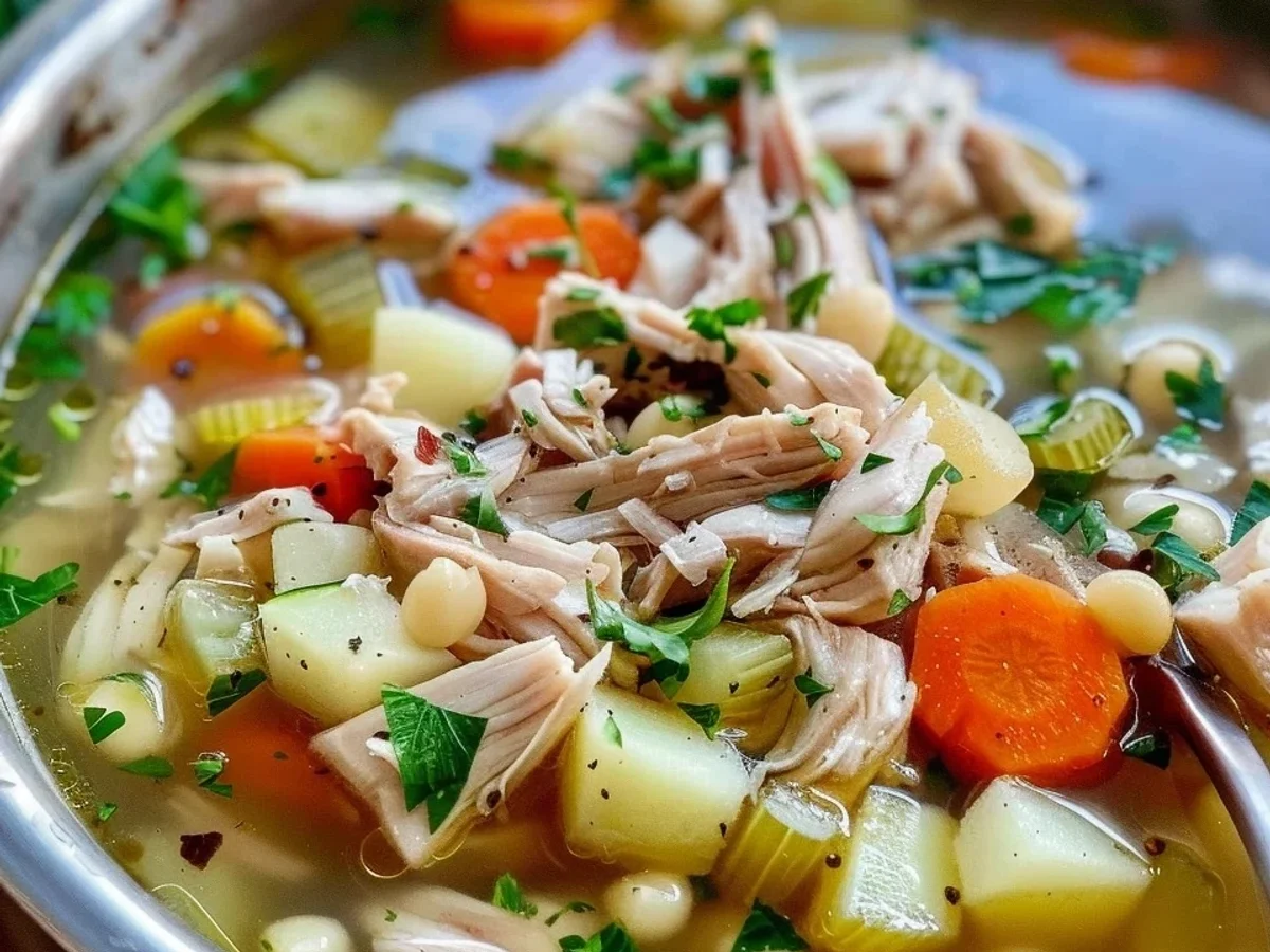 Herzhafte Omas Hühnersuppe mit Hähnchenschenkel - Bild 1