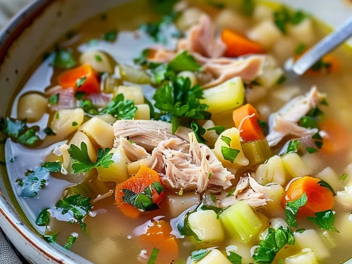 Herzhafte Omas Hühnersuppe mit Hähnchenschenkel - Bild 2