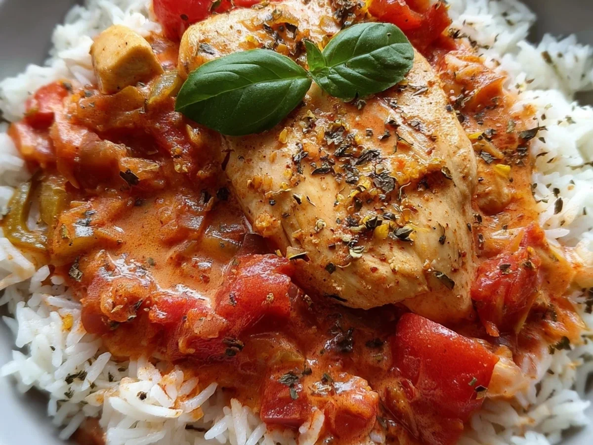 Hähnchen mit Reis & Tomatensoße: Gesundes Meal Prep - Bild 1