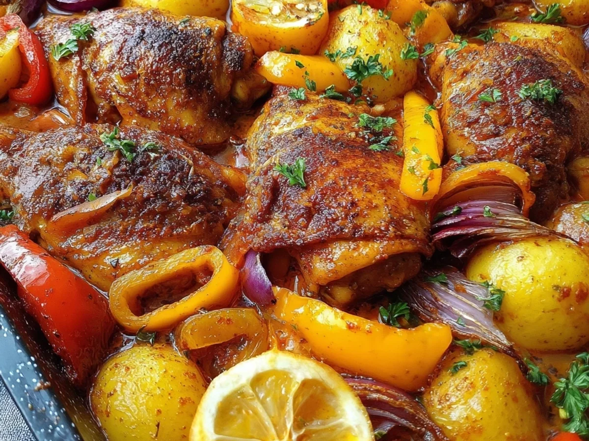 Hähnchen-Ofengericht mit Kartoffeln & Paprika - Bild 1