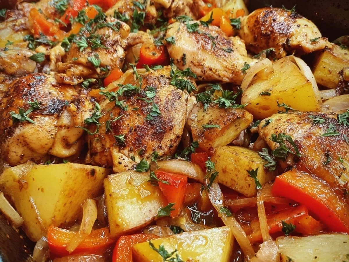 Hähnchen-Ofengericht mit Kartoffeln & Paprika - Bild 2