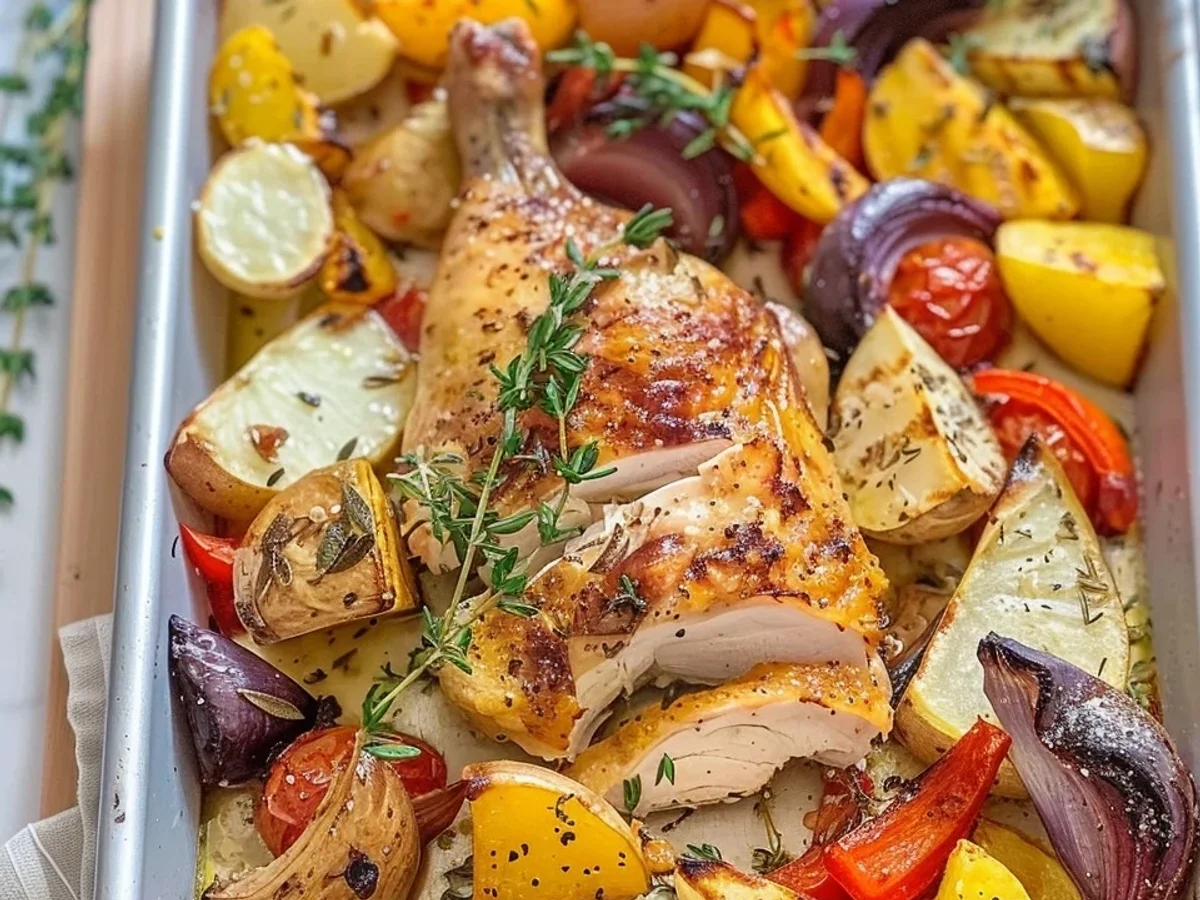 Knusprige Ofenhähnchenschenkel & Gemüse: Mein Rezept - Bild 2