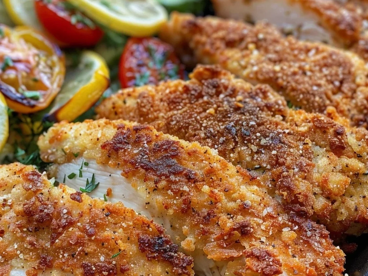 Knusprige Panierte Parmesan Hähnchenschnitzel aus dem Ofen - Bild 2