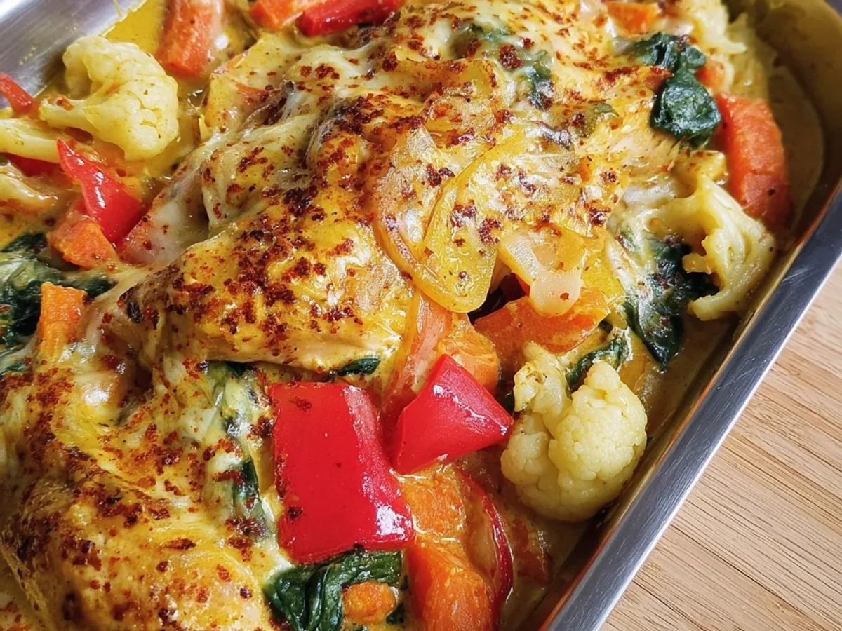 Low Carb Hähnchen Curry Auflauf: Cremig & Herzhaft - Bild 2