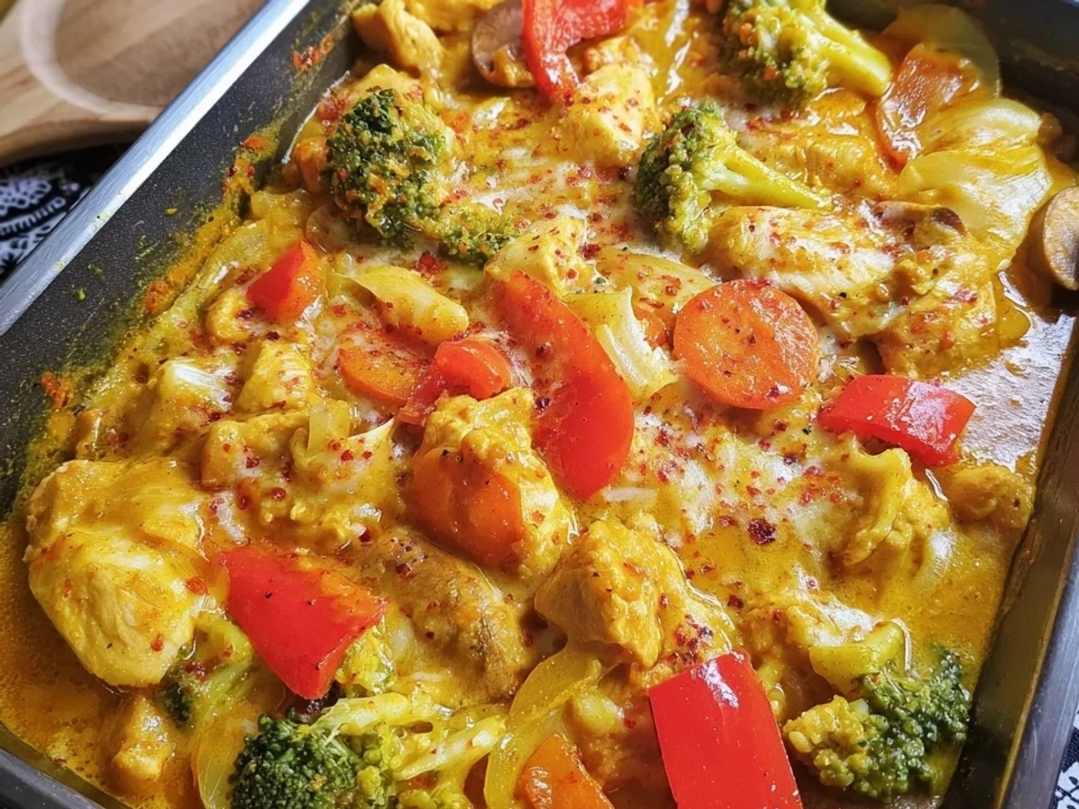 Low Carb Hähnchen Curry Auflauf: Mein schnelles Ofenglück - Bild 1