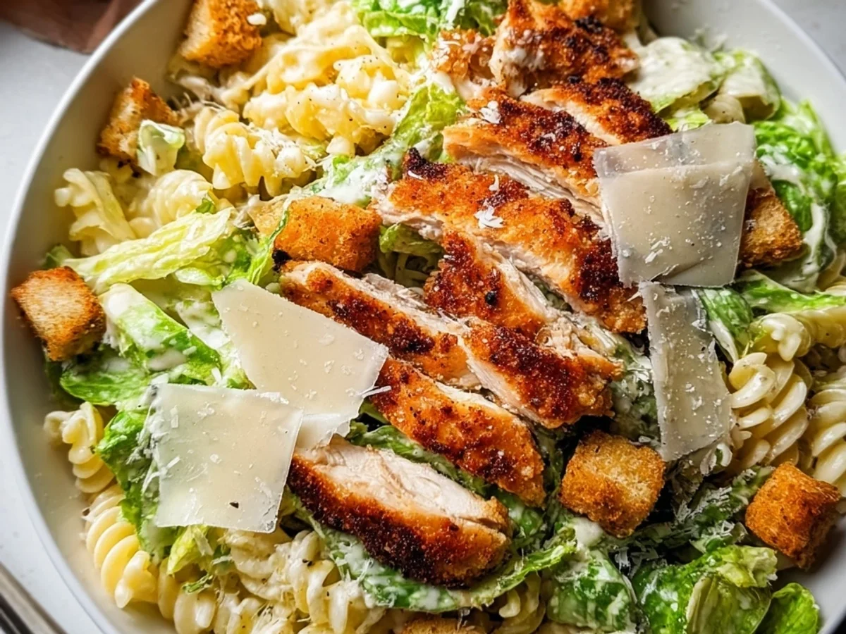 Schneller Caesars Nudelsalat mit Crispy Chicken - Bild 2
