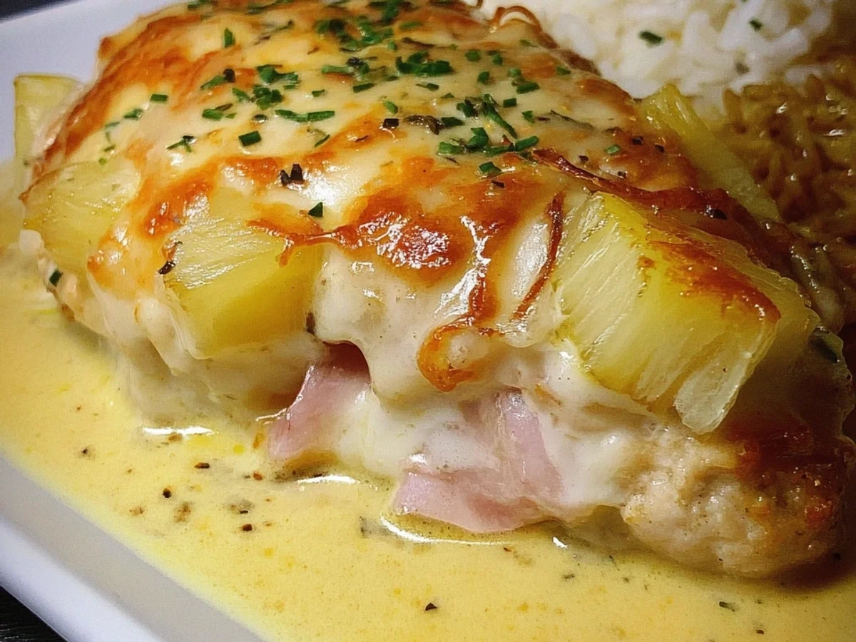 Zartes Hähnchenbrustfilet Hawaii mit Currysoße Mein Rezept - Bild 1