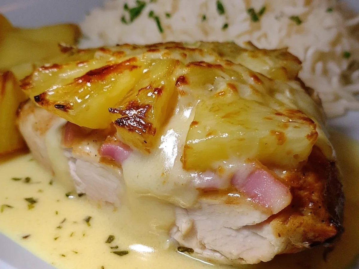 Zartes Hähnchenbrustfilet Hawaii mit Currysoße Mein Rezept - Bild 2