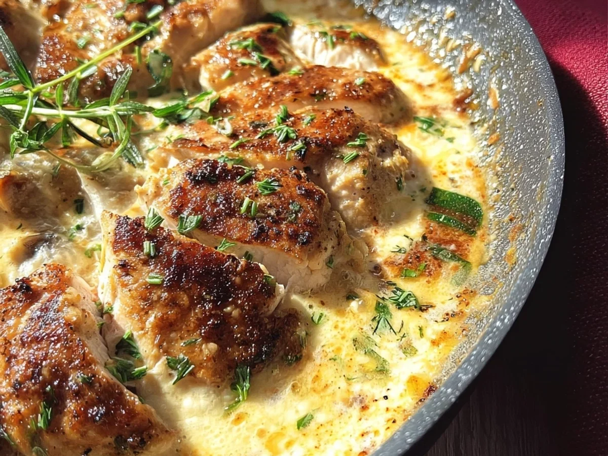 Zartes Hähnchenfilet in cremiger Frischkäse-Parmesan-Soße - Bild 1