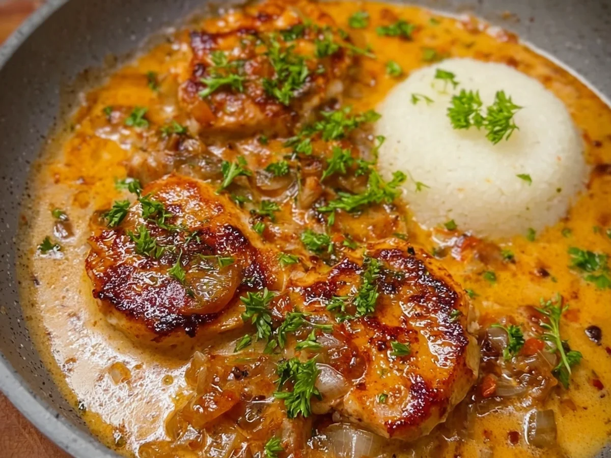 Zwiebel Sahne Hähnchen ohne Fix: Fitness Rezept leicht gemacht - Bild 1