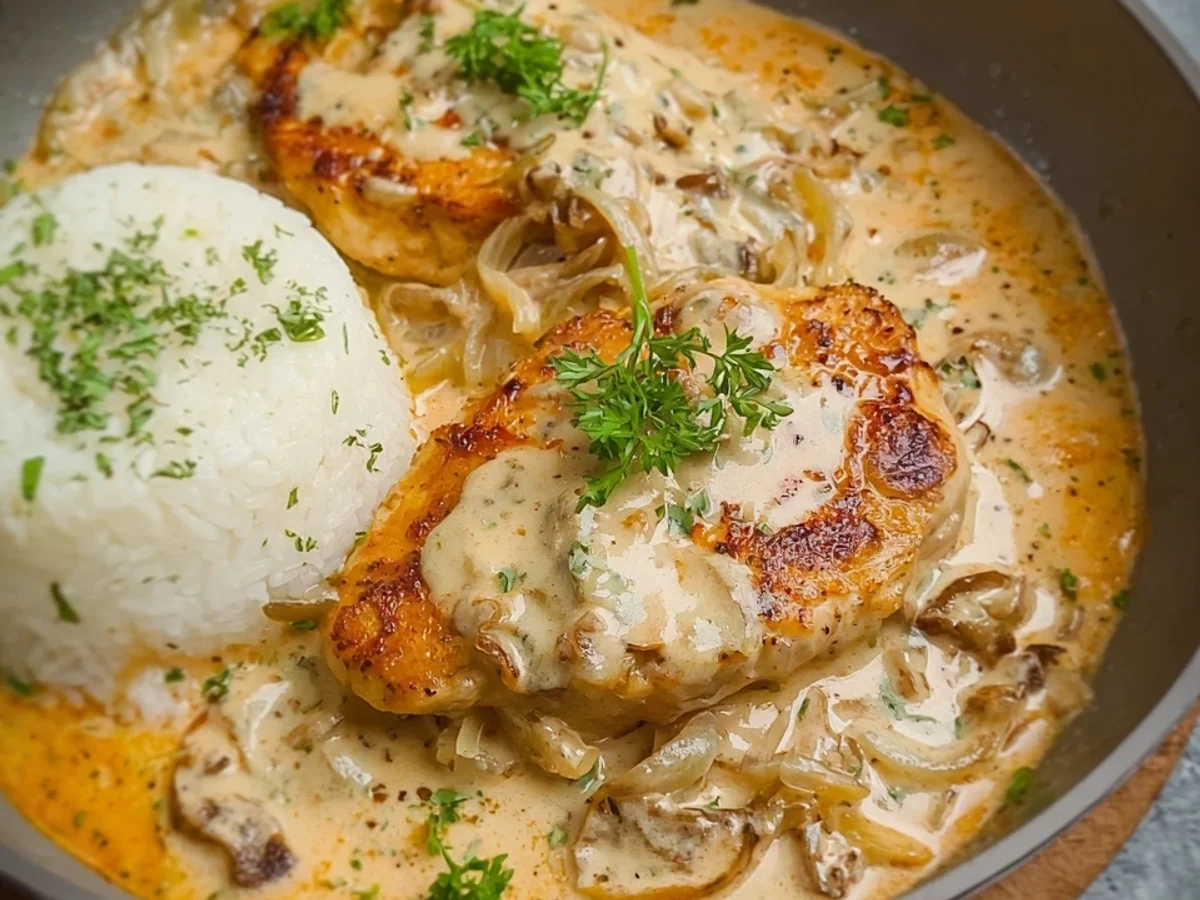 Zwiebel Sahne Hähnchen ohne Fix: Fitness Rezept leicht gemacht - Bild 2