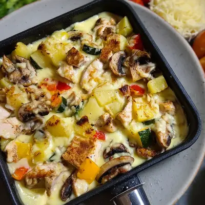 Buntes Sahne-Hähnchen-Raclette: Cremig & Kreativ