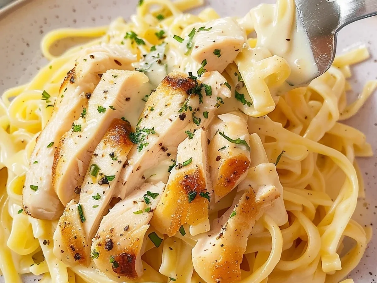 Cremige Hähnchen Alfredo Pasta: Mein schnelles Seelenfutter - Beitragsbild