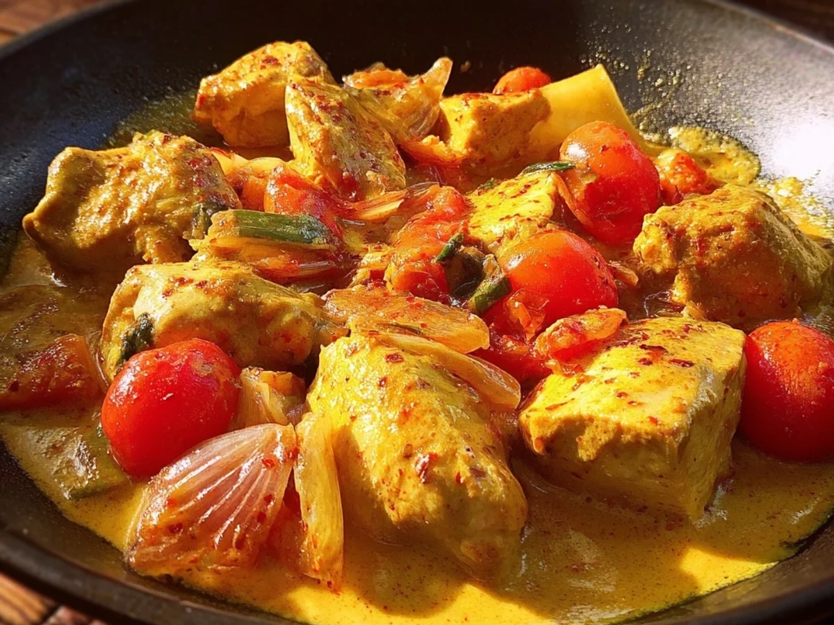 Cremige Hähnchen-Curry-Pfanne: Schnell & einfach gemacht - Beitragsbild