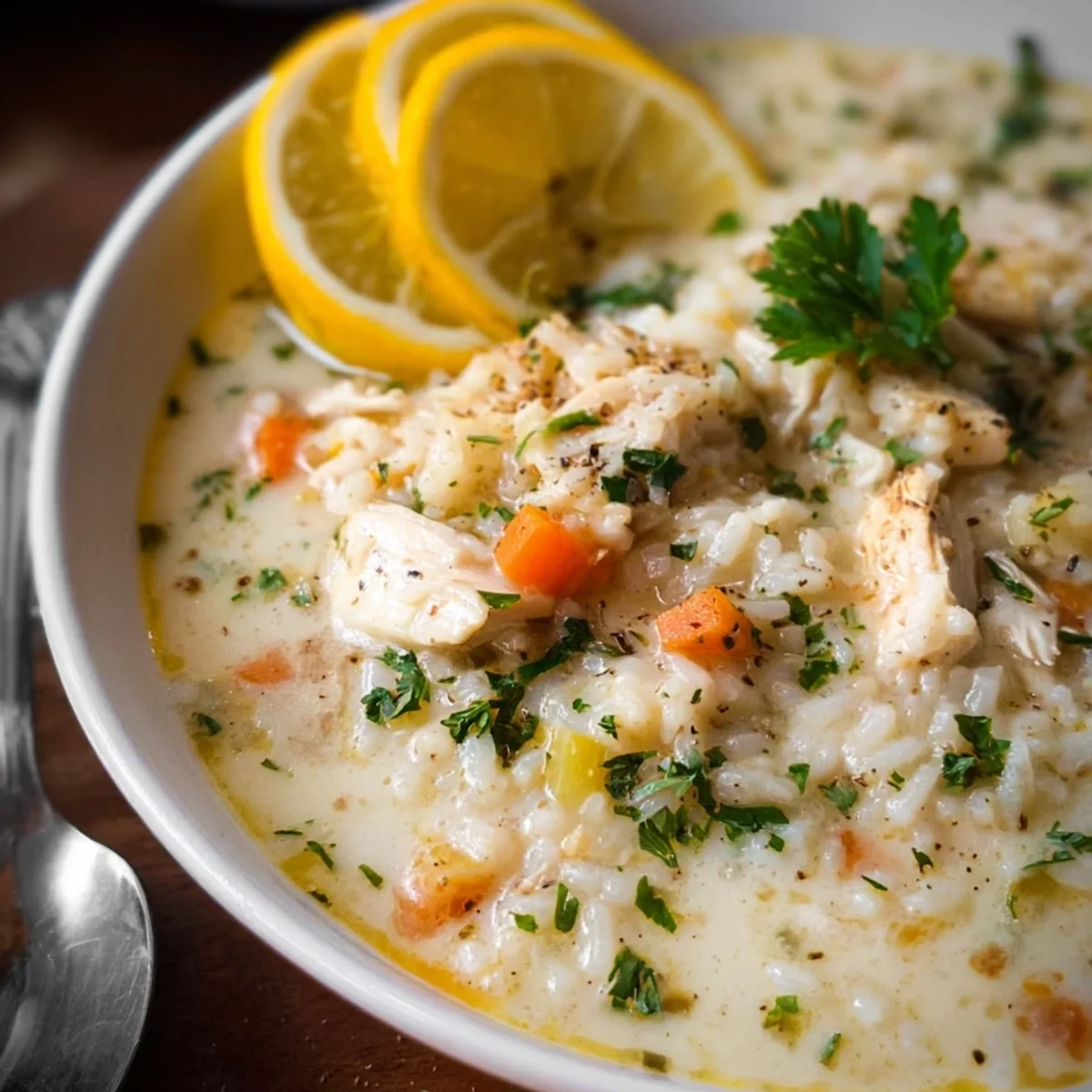 Cremige Hühnersuppe mit Reis und Zitrone: Mein Seelenwärmer