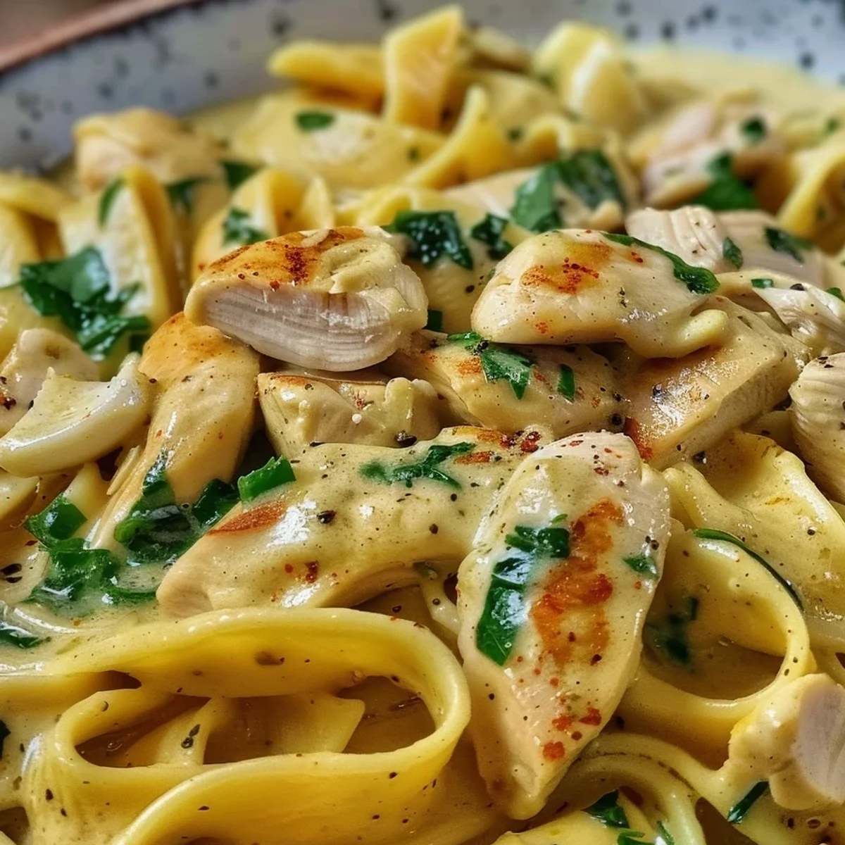 Cremige Schnelle Curry Nudeln mit Hähnchen & Sahnesauce