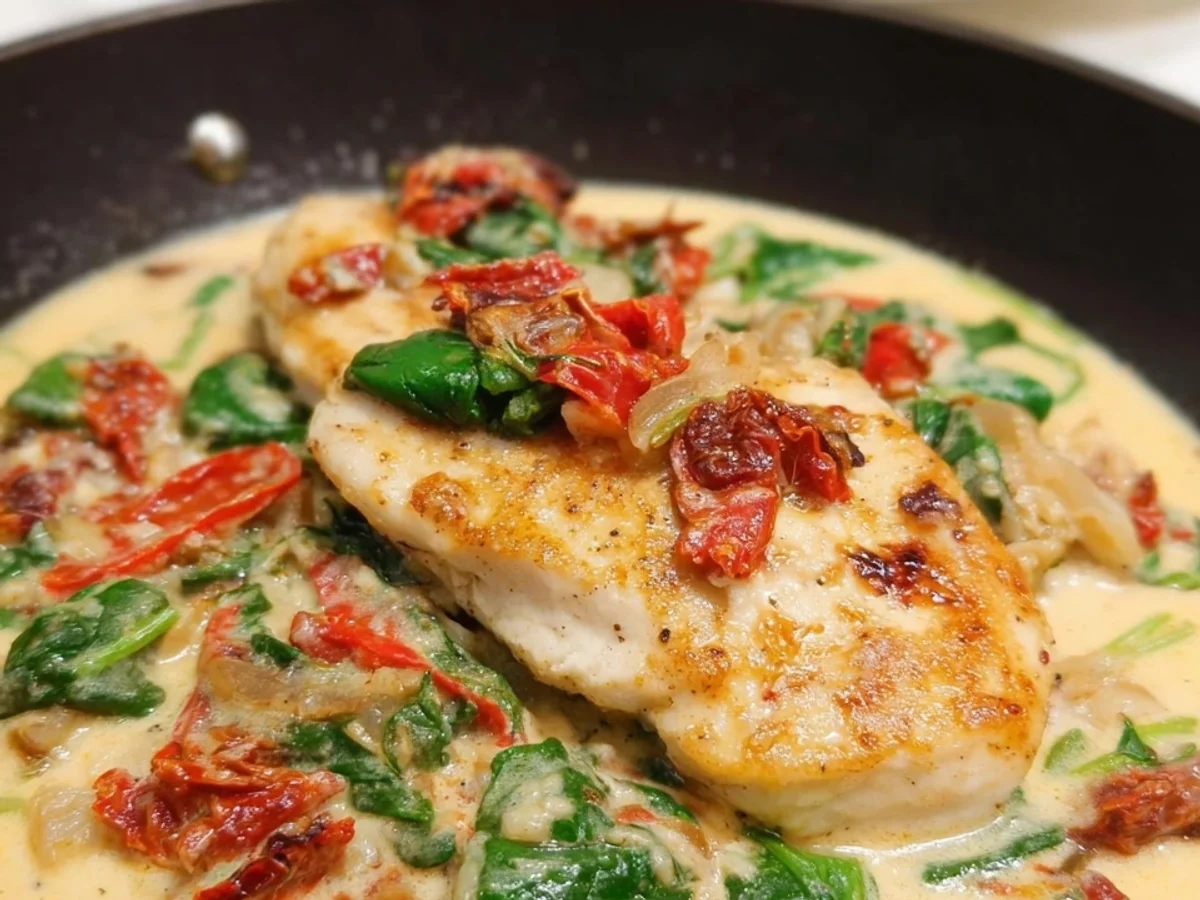 Cremige Toskanische Hähnchenpfanne: Low Carb & Gesund - Beitragsbild