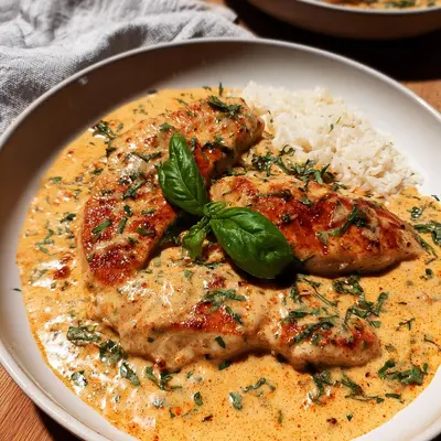 Cremiges Hähnchenfilet in Frischkäse-Parmesan-Soße