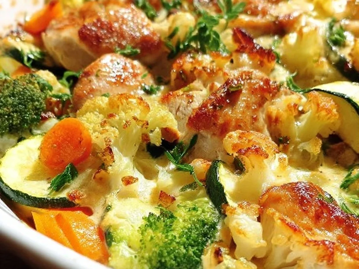 Gemüse-Auflauf Hähnchenbrust: Dein herzhafter Low-Carb - Beitragsbild