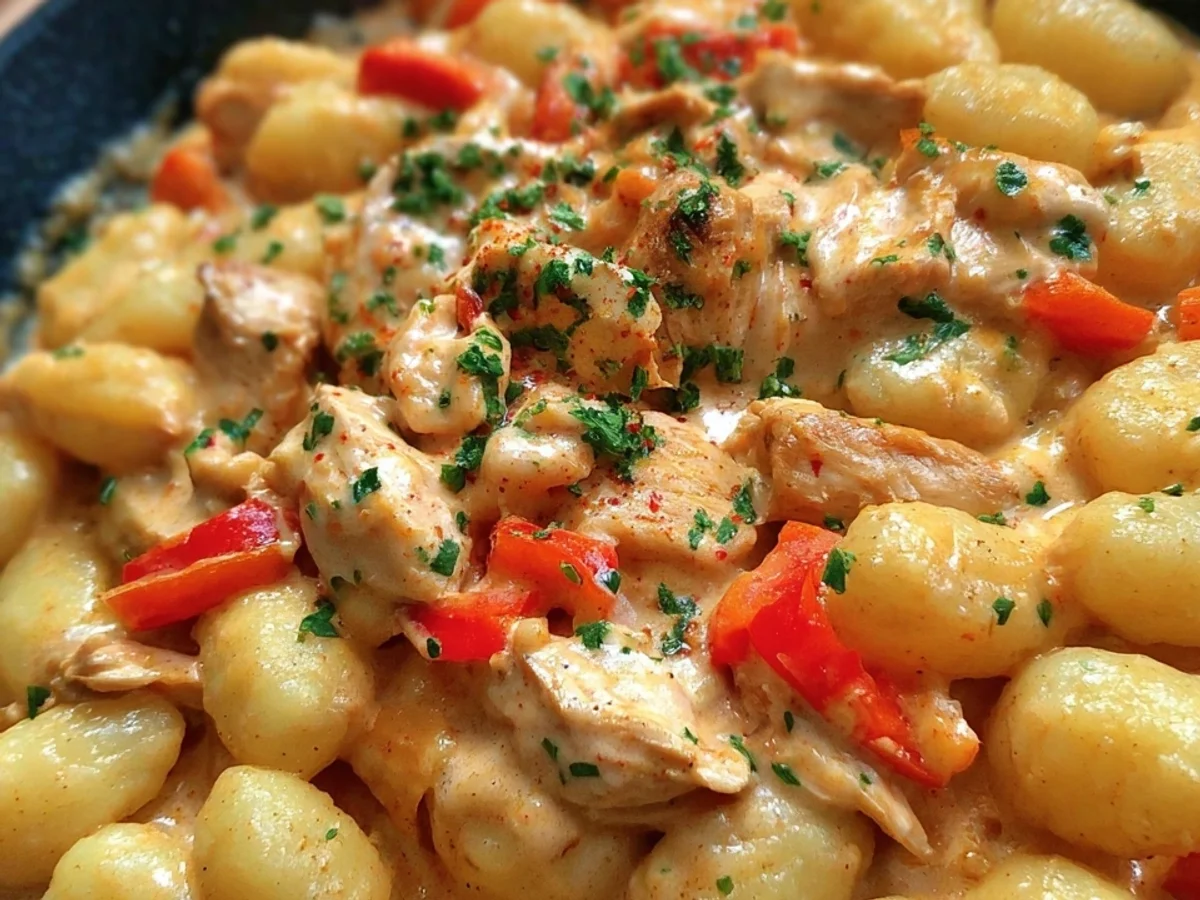 Gnocchi Pfanne mit Hähnchen & Paprika: 15-Minuten Rezept - Beitragsbild