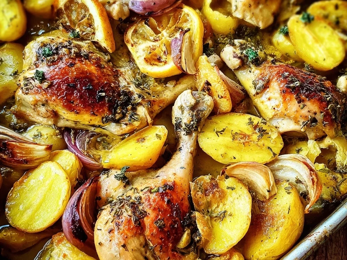 Griechisches Hähnchen mit Kartoffeln: Herzhaft & Einfach - Beitragsbild