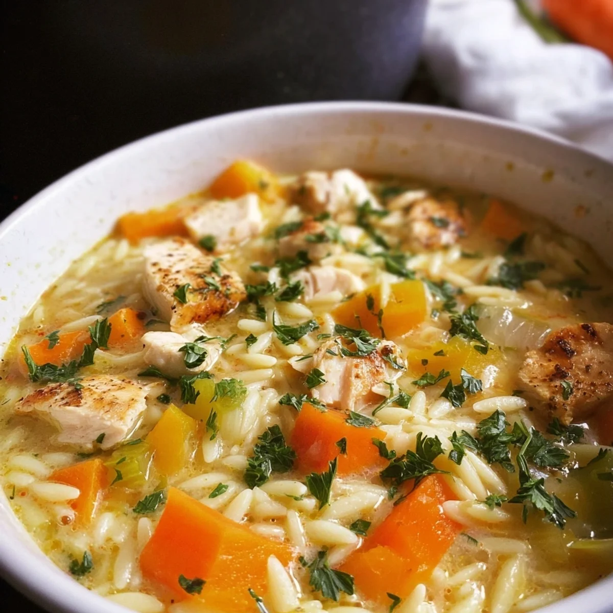 Herzhafte Hähnchen Risoni Suppe: Schnell & Seelenwärmend