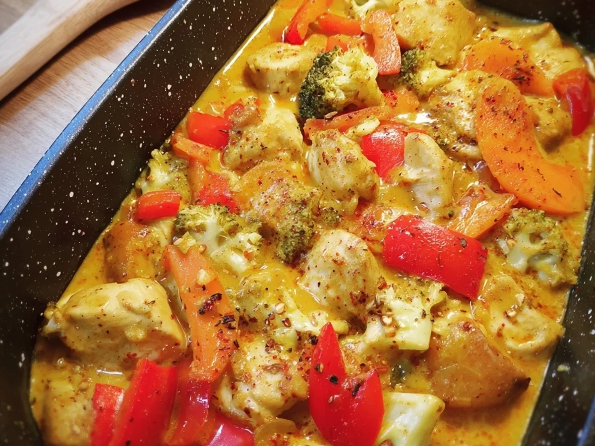 Low Carb Hähnchen Curry Auflauf: Mein schnelles Ofenglück - Beitragsbild
