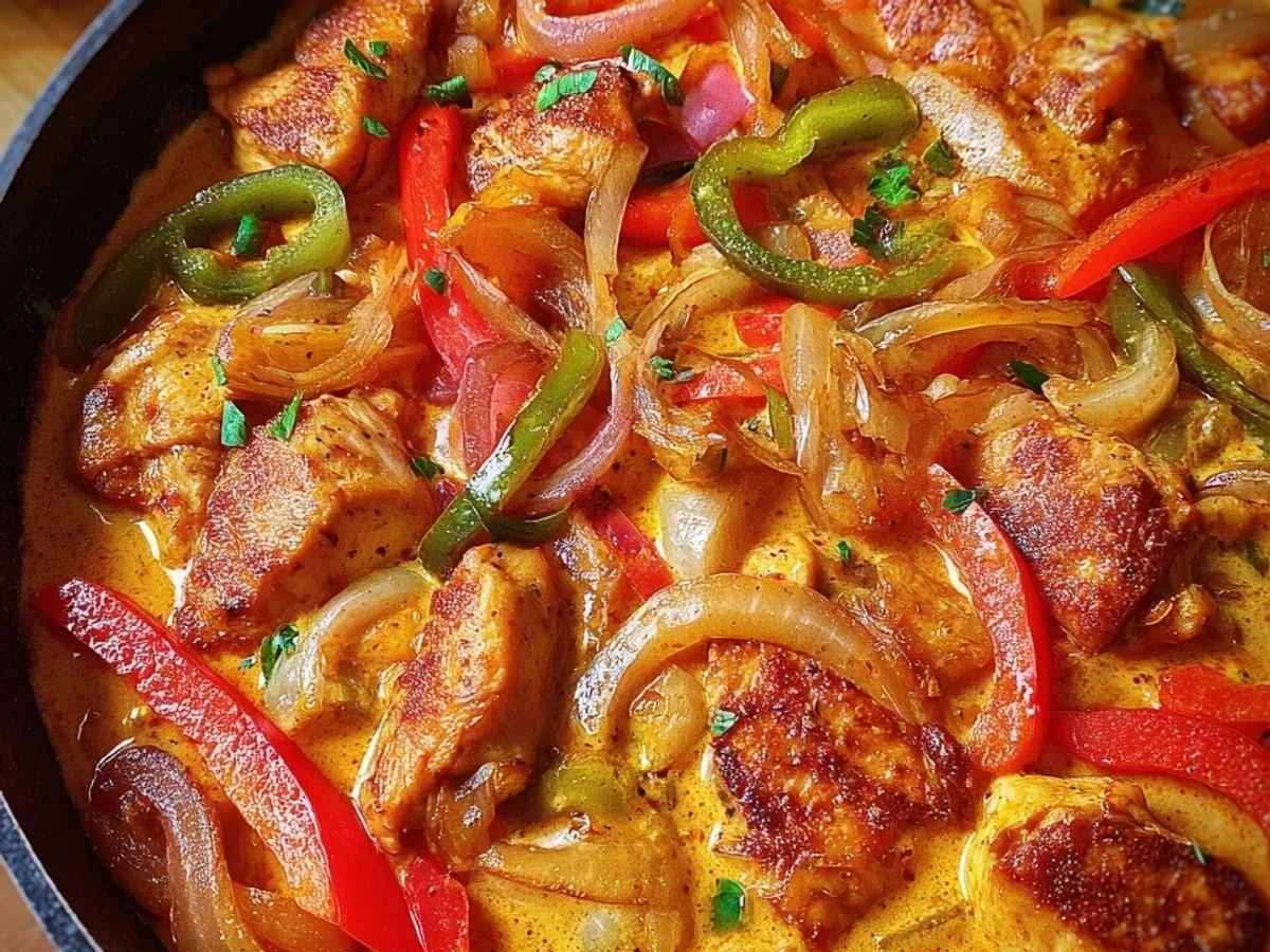 Low Carb Hähnchen-Paprika-Pfanne: Einfach & Herzhaft - Beitragsbild