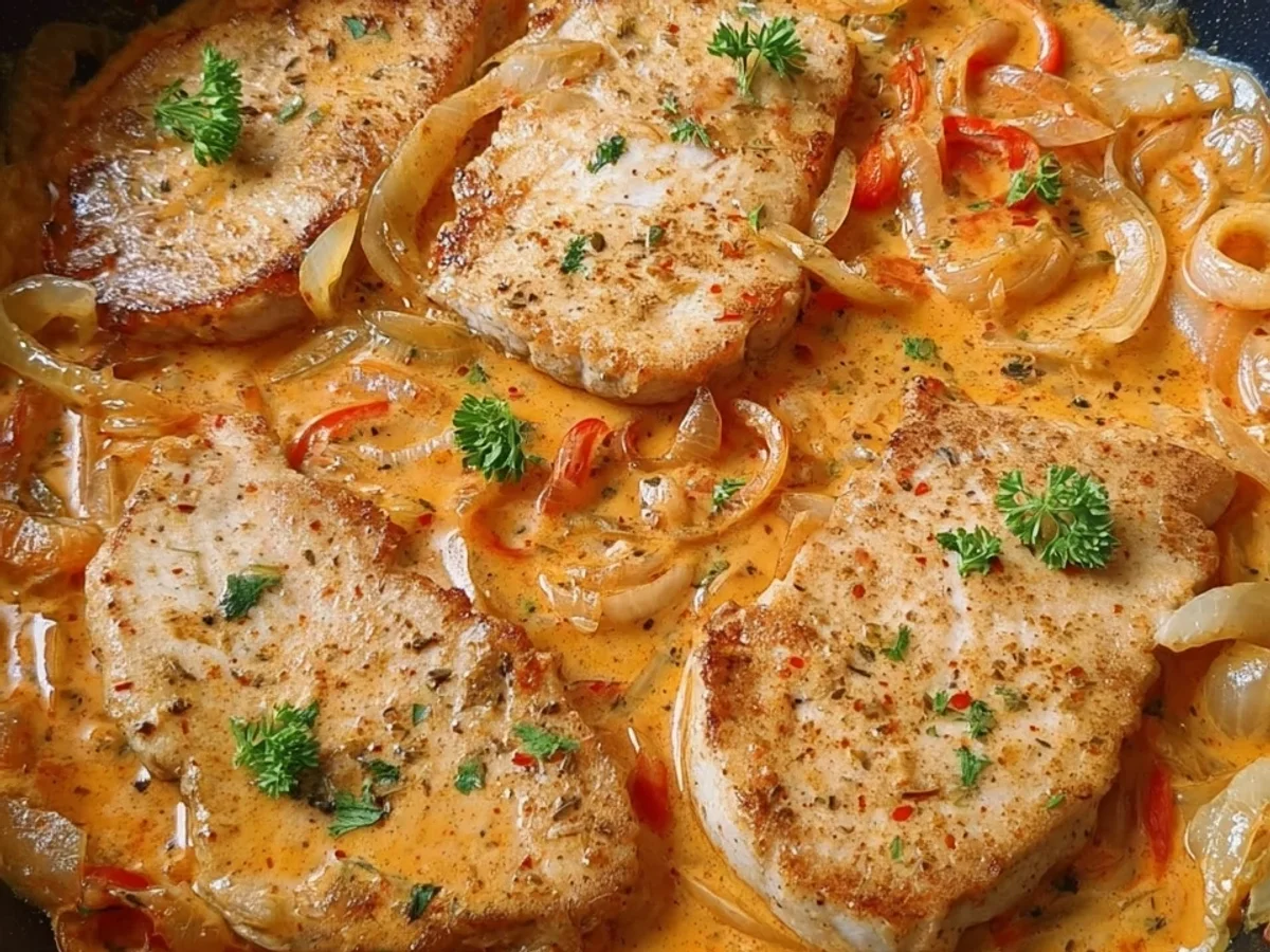 Paprika Rahm Schnitzel selbstgemacht: Cremig & einfach - Beitragsbild