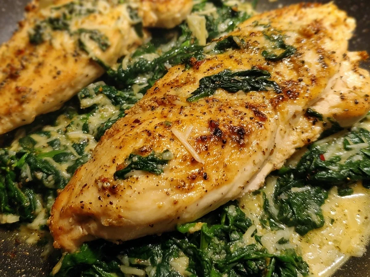 Spinat-Parmesan-Hähnchen: Schnell in 30 Minuten - Beitragsbild